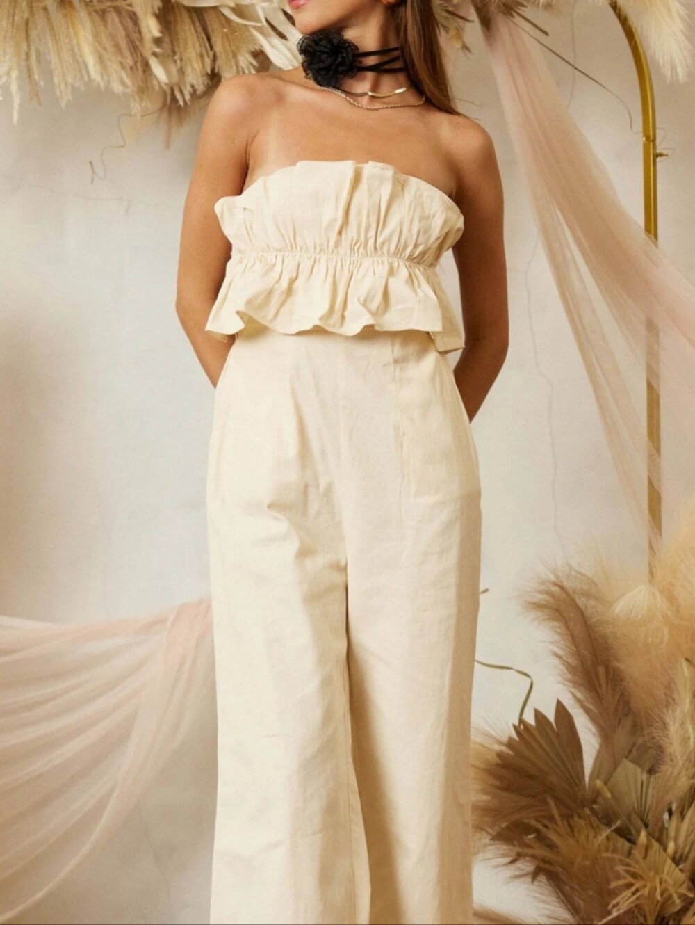 #103084 🛑S,M,L Tube Top Jumpsuit - Picture 2 of 6